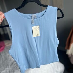 Women's Second Skin Light Blue Sleeveless Tank Top